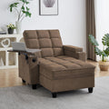 Oversized Recliner Chair with Swivel Tray Table, Modern Tufted Linen Fabric Single Sofa with Cup Holders & USB Port, 660 LBS Heavy Duty Reclining Chair for Living Room, Home Theater & Bedroom (41.7'')