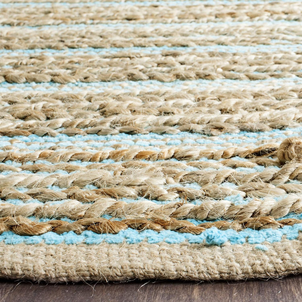 SAFAVIEH Cape Cod Collection Area Rug - 5' x 8', Aqua, Handmade Flat Weave Jute, Ideal for High Traffic Areas in Living Room, Bedroom (CAP851D)