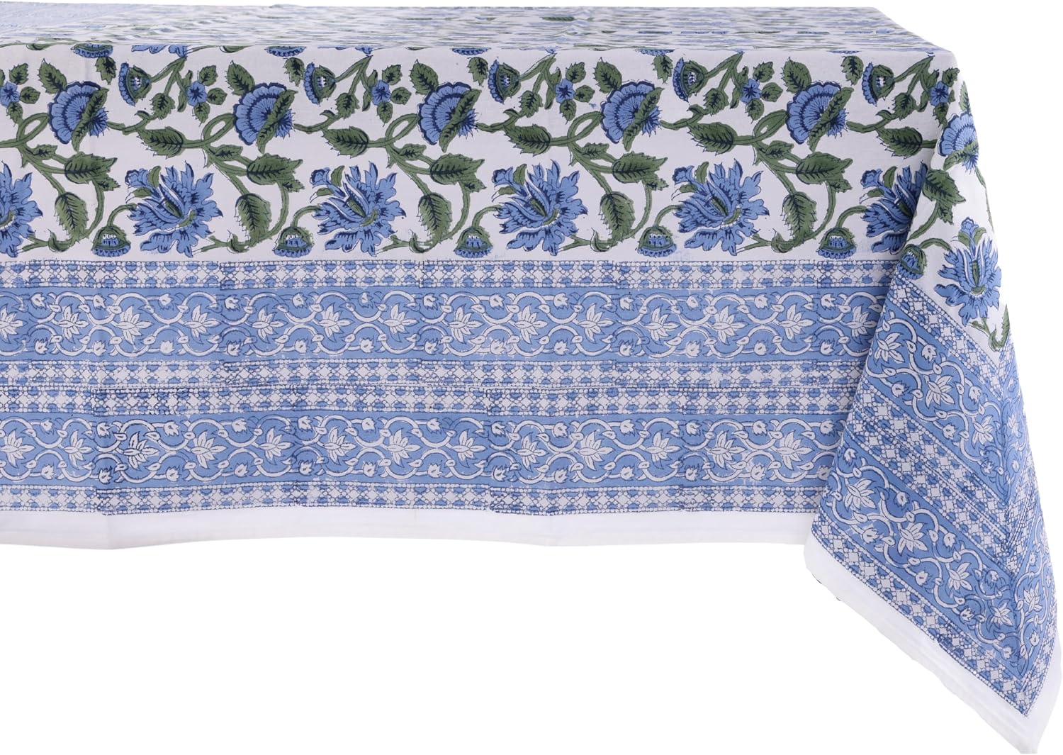 ATOSII Taj 100% Cotton Fall Tablecloth, Handblock Print Rectangle Table Cover for Kitchen Dining Linen I Parties, Thanksgiving, Christmas, Wedding, Table Cloth I 72 X 140 Inches I 12 Seater