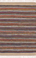 BoutiqueRugs Indigo Striped Transitional Cotton 5x7 Area Rug Hand Woven Tan Rust Olive Mustard Charcoal Ivory Bohemian Brenda Living Room Bedroom Dining Room Home Office Apartment Stain Resistant