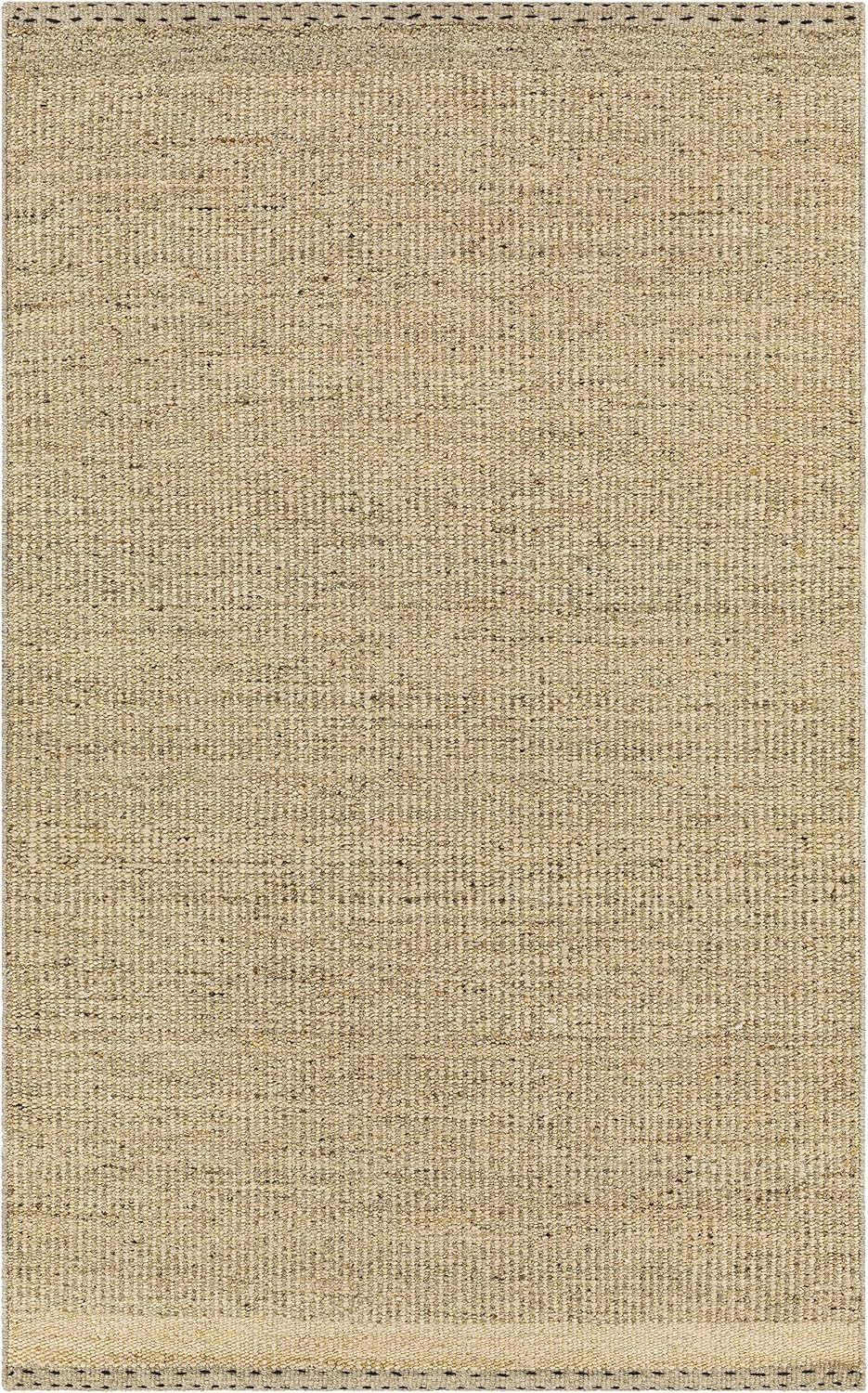 BoutiqueRugs Beige Solid Transitional Wool 2x3 Accent Rug Hand Woven Flatweave Charcoal Tan Dark Red Medium Gray Traditional Yaniklar Entryway Bedside Nursery Mudroom Bathroom Powder Room Non-Shedding