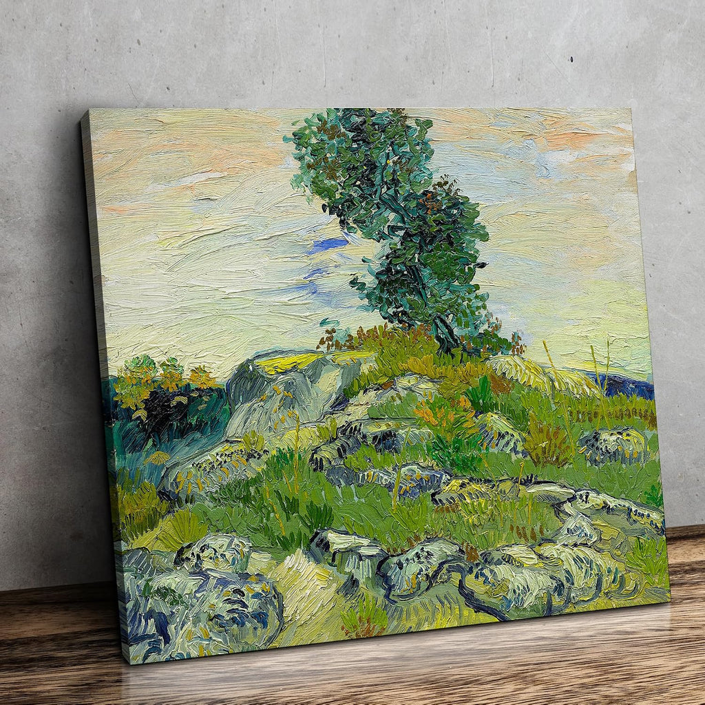 CP CANVASPATH The Rocks by Vincent Van Gogh Size:30x36x1.5 Canvas Prints Giclee Print Wall Art for Home Decor