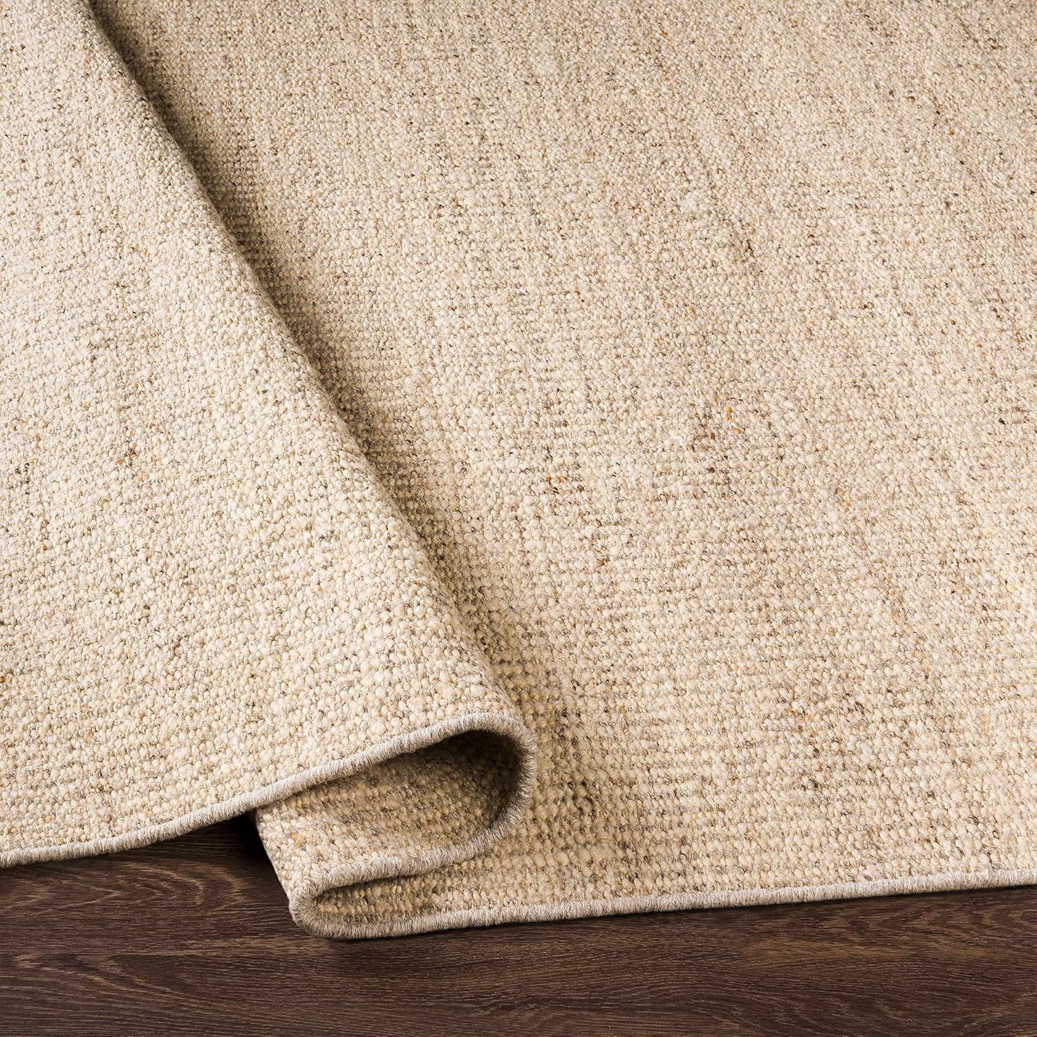 BoutiqueRugs Beige Solid Transitional Wool 2x3 Accent Rug Hand Woven Flatweave Charcoal Tan Dark Red Medium Gray Traditional Yaniklar Entryway Bedside Nursery Mudroom Bathroom Powder Room Non-Shedding