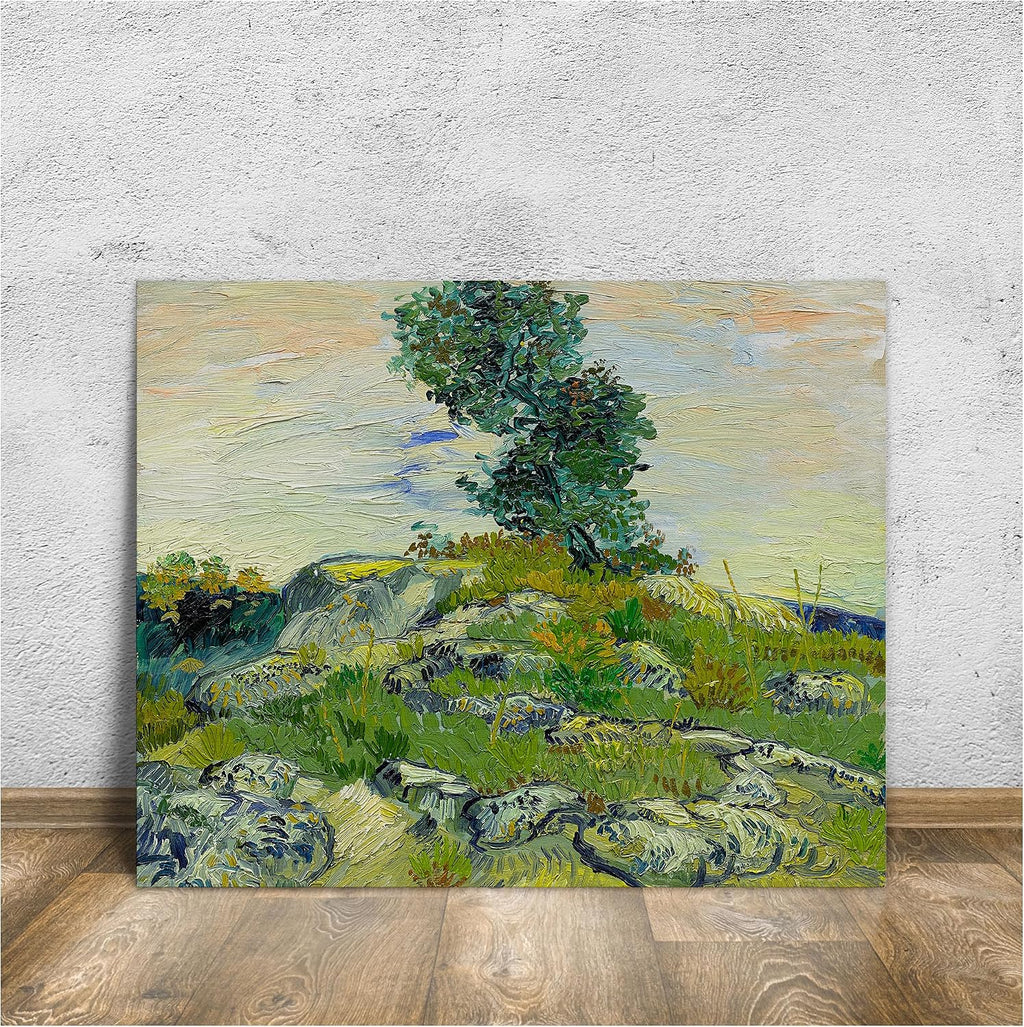 CP CANVASPATH The Rocks by Vincent Van Gogh Size:30x36x1.5 Canvas Prints Giclee Print Wall Art for Home Decor