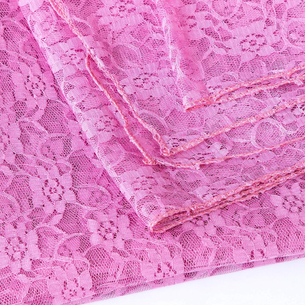 MDS Pack of 25 Wedding 27 x 120 inches Long Sheer lace Table Runner for Wedding Banquets Decorations Birthday Parties, Engagements, Rustic Boho for 10Ft Table Runners - Dusty Pink
