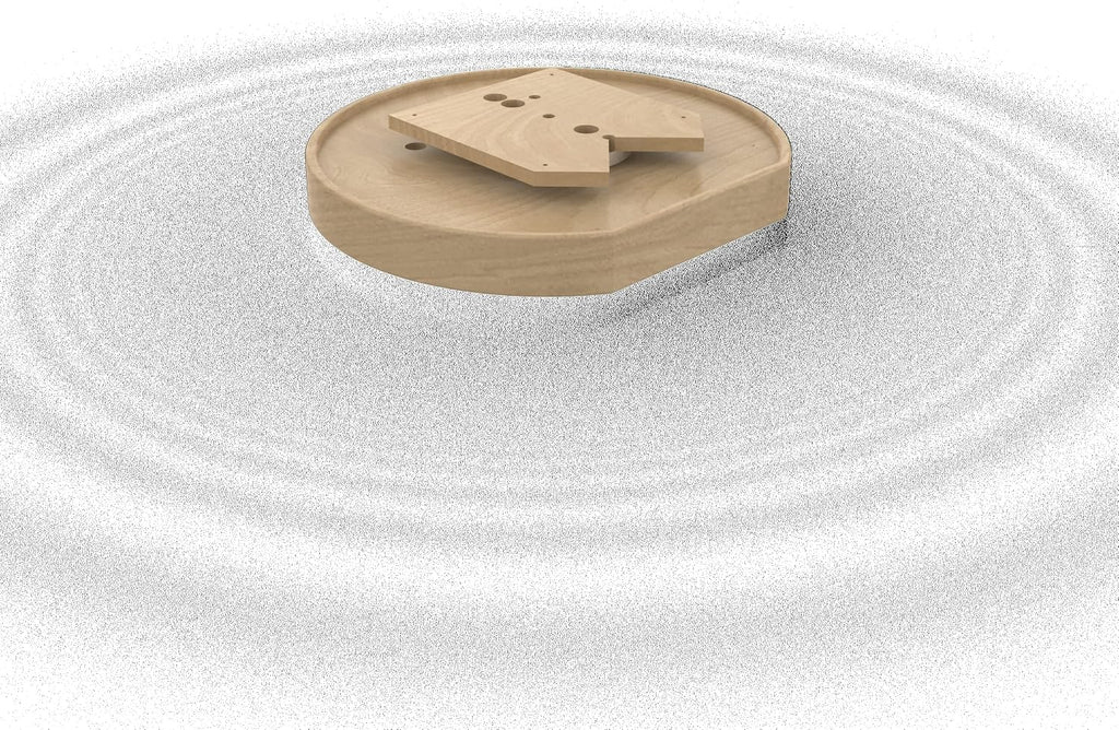 Lazy Daisy Natural Wood D-Shaped Lazy Susan for Corner Wall Cabinets w/Swivel Bearing