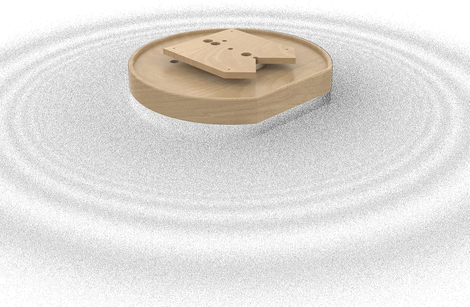 Lazy Daisy Natural Wood D-Shaped Lazy Susan for Corner Wall Cabinets w/Swivel Bearing